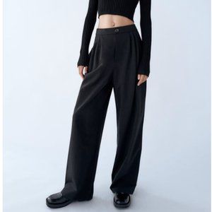 ZARA PLEATED WIDE LEG PANTS